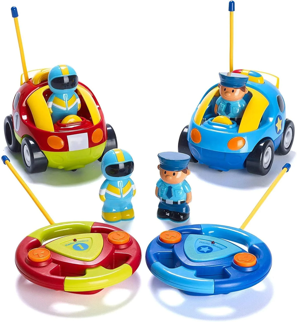 | Car Cars for with - Together Prextex - Race & Toys Boys, Different Cartoon Gifts Police Each Toddler - 2 2-4 Ages and Car Kids, Girls Control Remote Boys So RC Both Frequencies Pack for Race Can