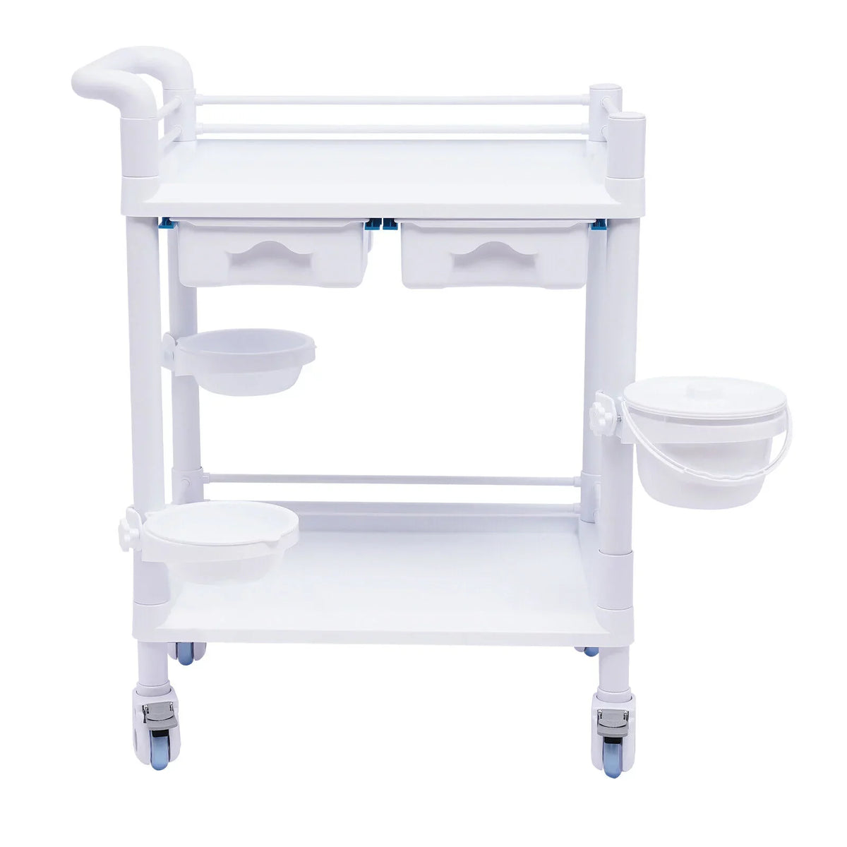 Clinic Rolling Dental with Heavy Trolley Medical Spacious Hospital Miumaeov Utility Duty for 360°Rotate Salon Cart Dirt Tier Trolley 2 Drawers Beauty Buckets Medical Wheels