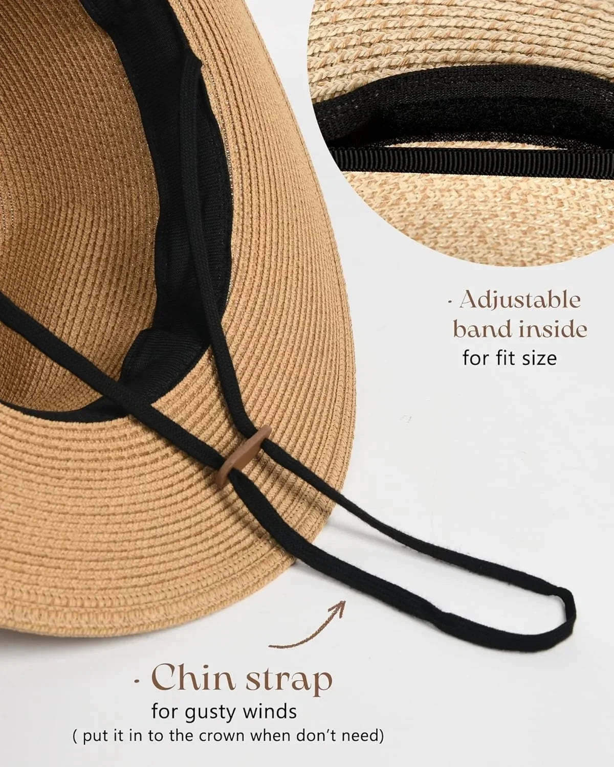 Sun Mens Hat Brim Panama Straw Hat Beach Straw Fedora Summer Women for Hat Wide Womens UPF