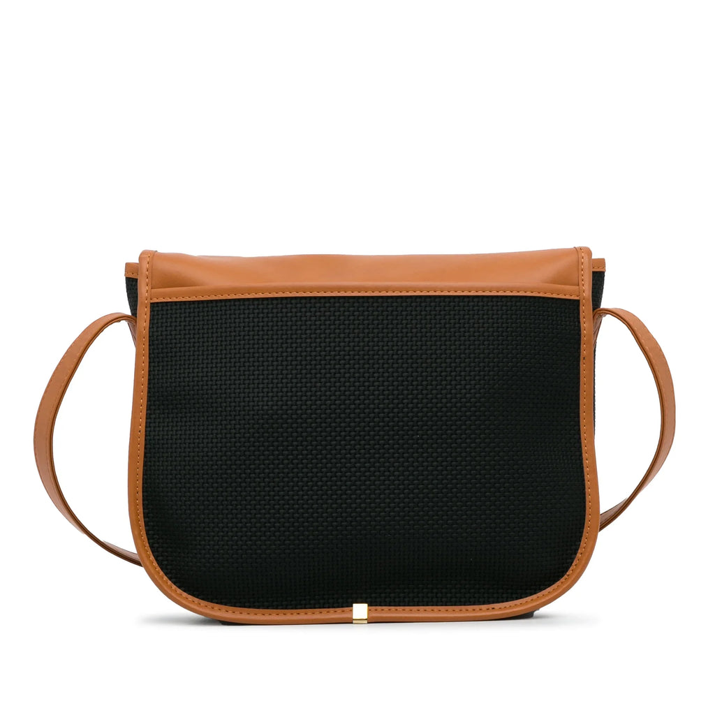 Authenticated Unisex (Like Fabric Black Bag Canvas Crossbody YSL Coated Pre-Owned New)