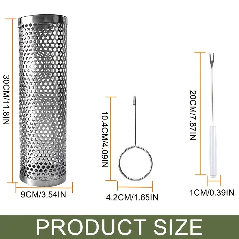 BBQ For Stainless Camping - Grill Grill Campfire Grill 1pc 11.81*3.54*3.54inch exterior Grill Cookware For Grill Round exterior Steel - Grill - - Charcoal - Grill Picnic Rolling
