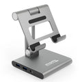 HDMI, SD, USB, Compatible Pass-through Station Hub, USB-C 100W USB-C 2x Stand, Windows, Docking for and Audio, USB C iPad Plugable with 8-in-1 and Phones, Tablets iPadOS, Charging with 1x