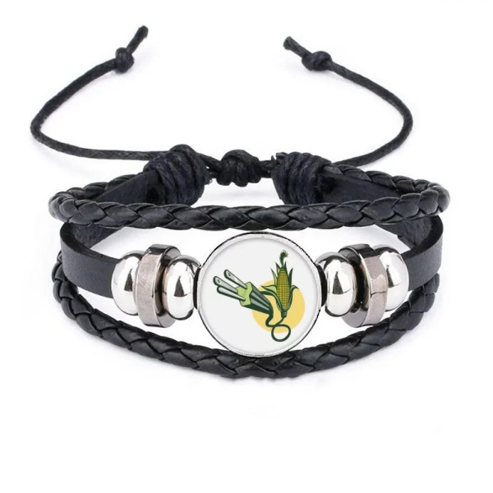 Pattern Rope Corn Plug Leather Cable Cable Wristband Bracelet Woven Charging Braided