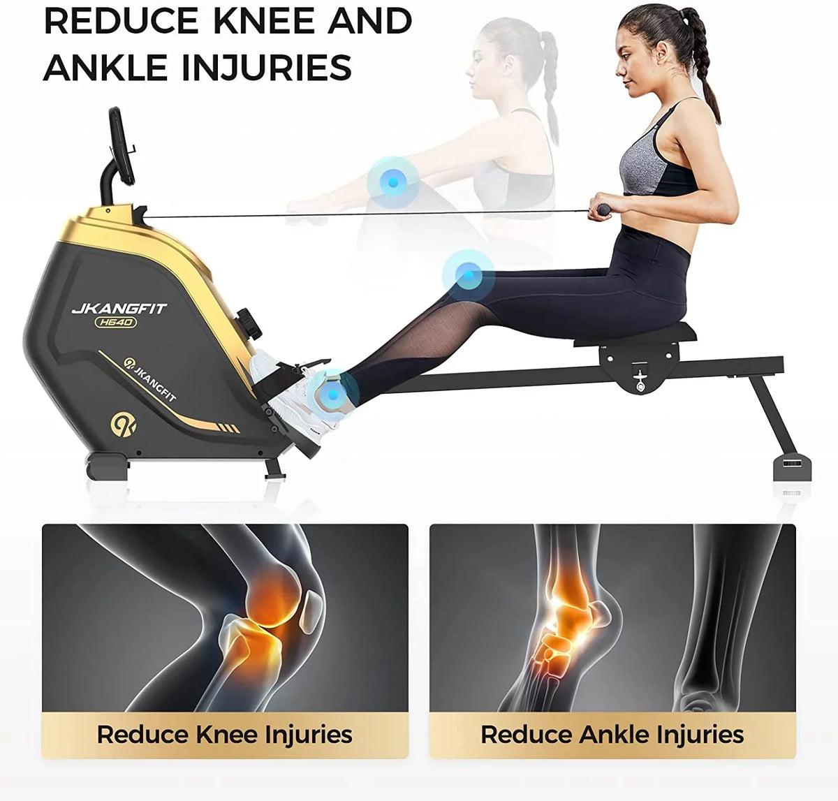 Resistance for Folding Levels Monitor - Home with Rower Machine Machines Rowing for Use Full 16 Rowing Magnetic Holder pooboo Indoor Device Body LCD