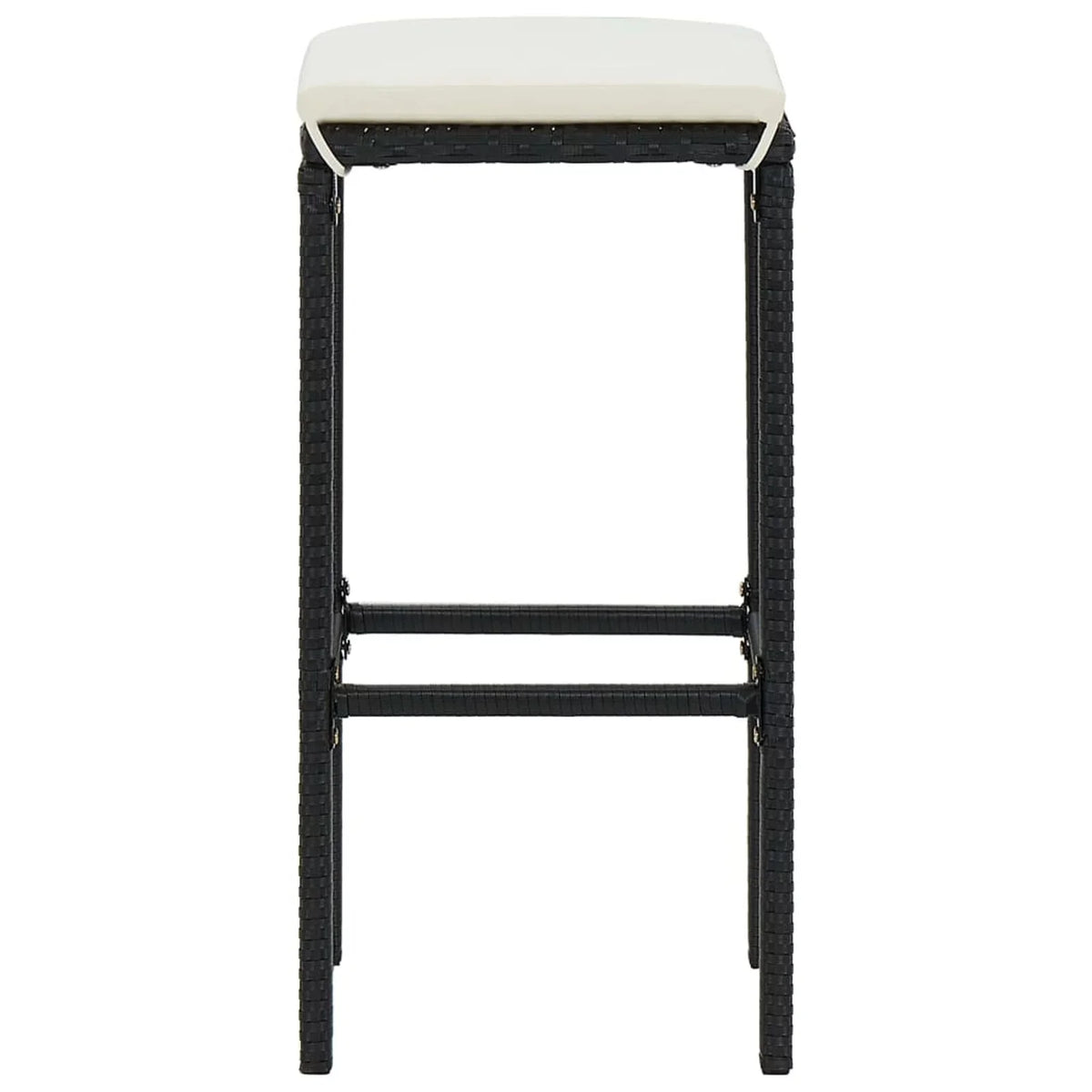 Anself Cushioned with Dining Backyard, 4 Bistro, and Garden Chairs Pub, Black Piece Set Terrace, for Rattan Shelf Stool Poly Bar Table Storage exterior 5 Patio Set