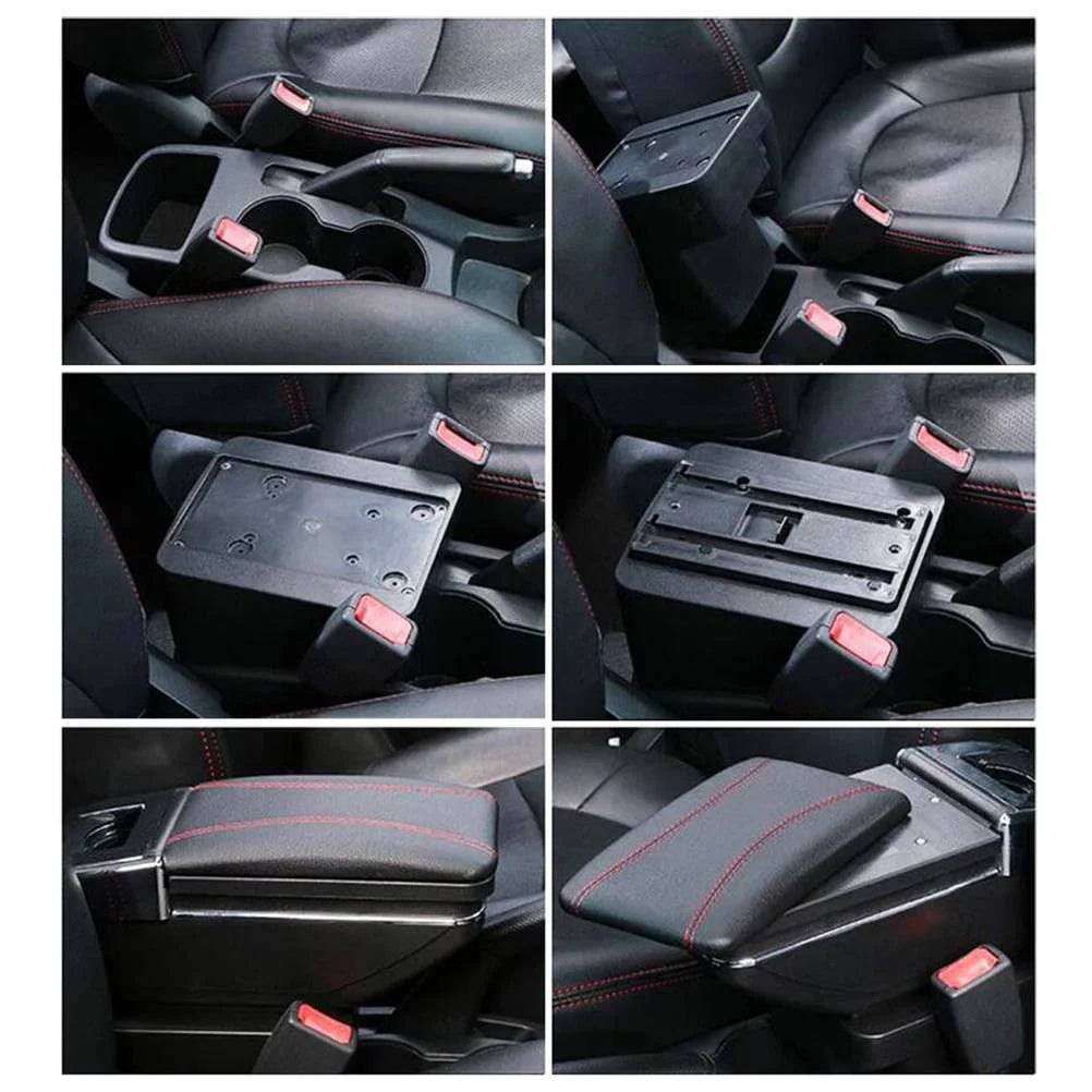 Compartment Fit For 2002-2008 Black Box Honda Central Armrest Console Jazz/ Storage