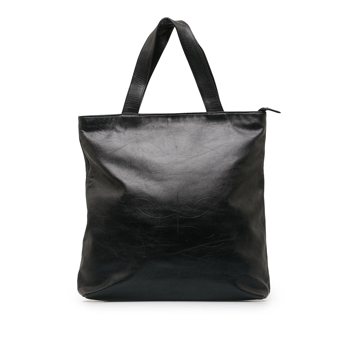Black Bag Authenticated Unisex (Good) Leather Lambskin CC Tote Pre-Owned Tote