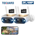 WiFi Solar Bullet Powered Surveillance Pack Camera Wireless Security 2K/4MP Camera exterior Battery SC15 Toguard 2