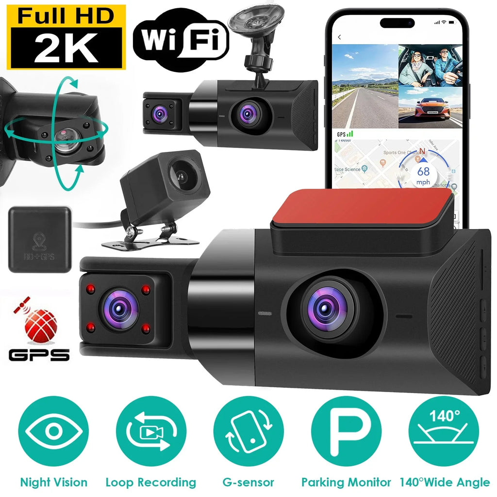 Full HD 2K G-Sensor Parking Recording Night iMounTEK with GPS Monitor Loop Dash Vision DVR Car 140° Recorder Dashcam Video Car Cam Angle