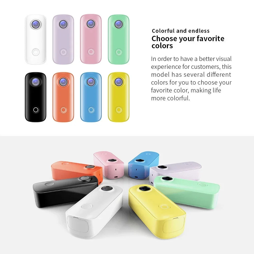 Back Video Battery Connection Mini WiFi Magnetic Waterproof SJCAM 30M Camera Action Waterproof Camera Digital with Sharing Built-in 1080P/30fps Case Clip C100 APP Body Lanyard