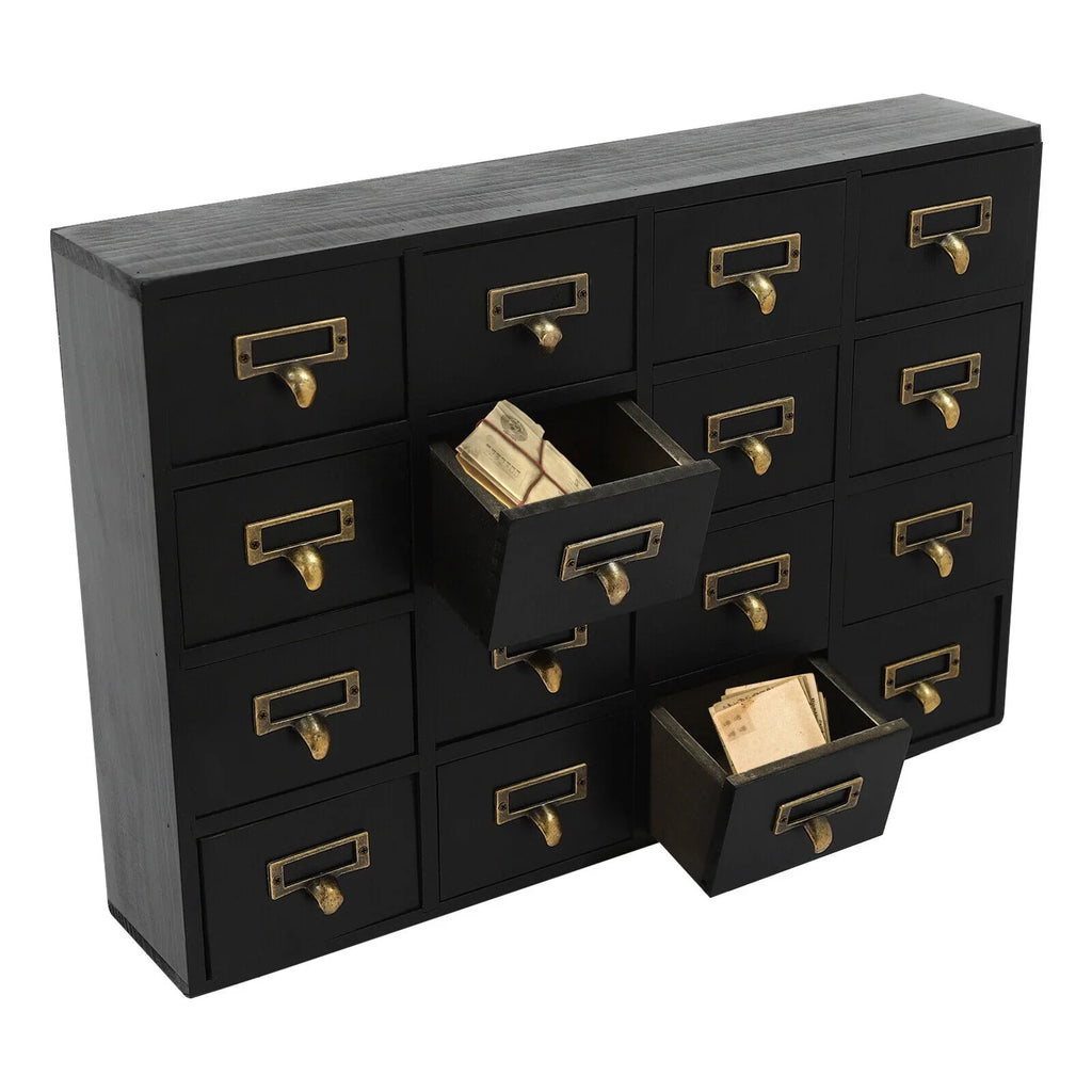 16 Wooden Drawers Drawer Desk Box, Organizer Herb New Storage Apothecary Cabinet