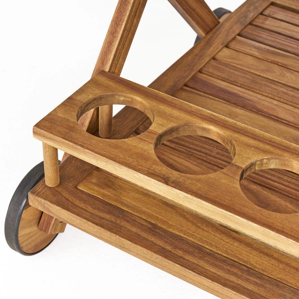 GDF Studio Indoor/exterior Acacia Tiered Bar Natural Kenilworth Wood Cart, 2