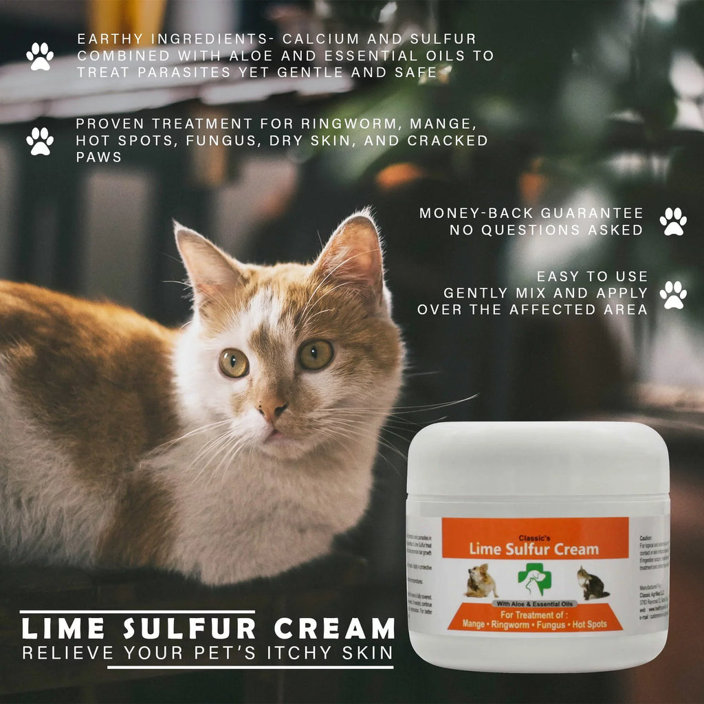 x Kitten, - Cat, Dog, - Sulfur Cream Pet x Skin Care oz Safe Horse Healthy Paw x (2 Itchy Pet Ointment Puppy, 2 (2 (2 2) for and oz 2) Skin Dry Lime oz - Life Ointment Jars) for Dip