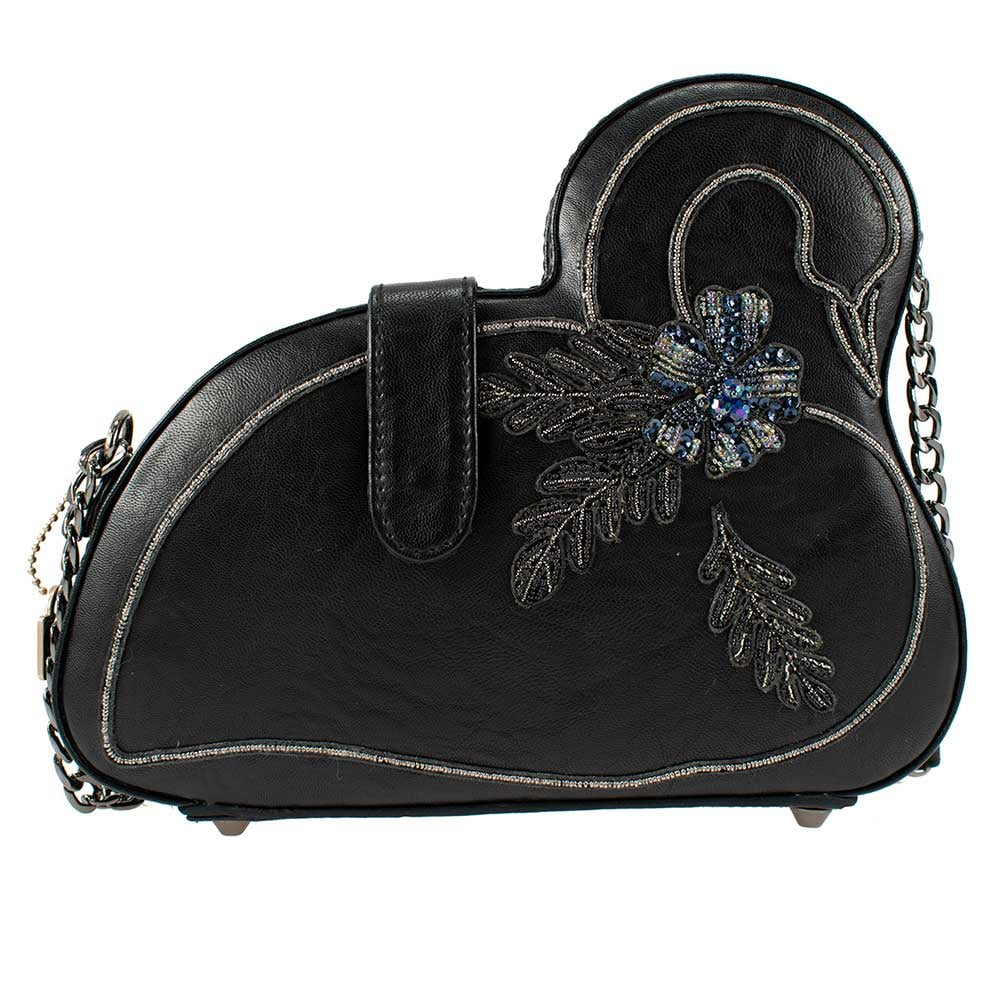 Swanky New Swan Crossbody Swan Frances Mary Handbag Swanky Black