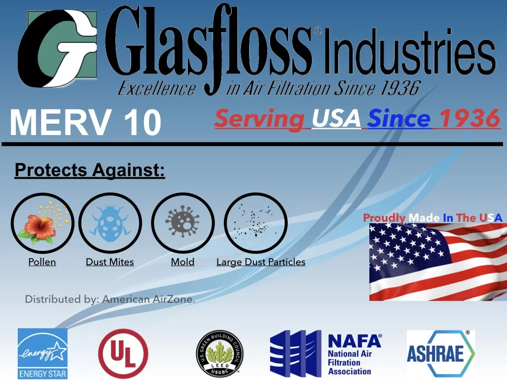 Air Air - or The In AC - Filter - 2" Home 10 Furnace - Pleated or - - 4) HVAC Filter 24x28x2 Filter Office of (Pack Made MERV Air Glasfloss USA.