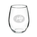 Glass oz. Stemless Wine 21 Jaguar Deep Etched