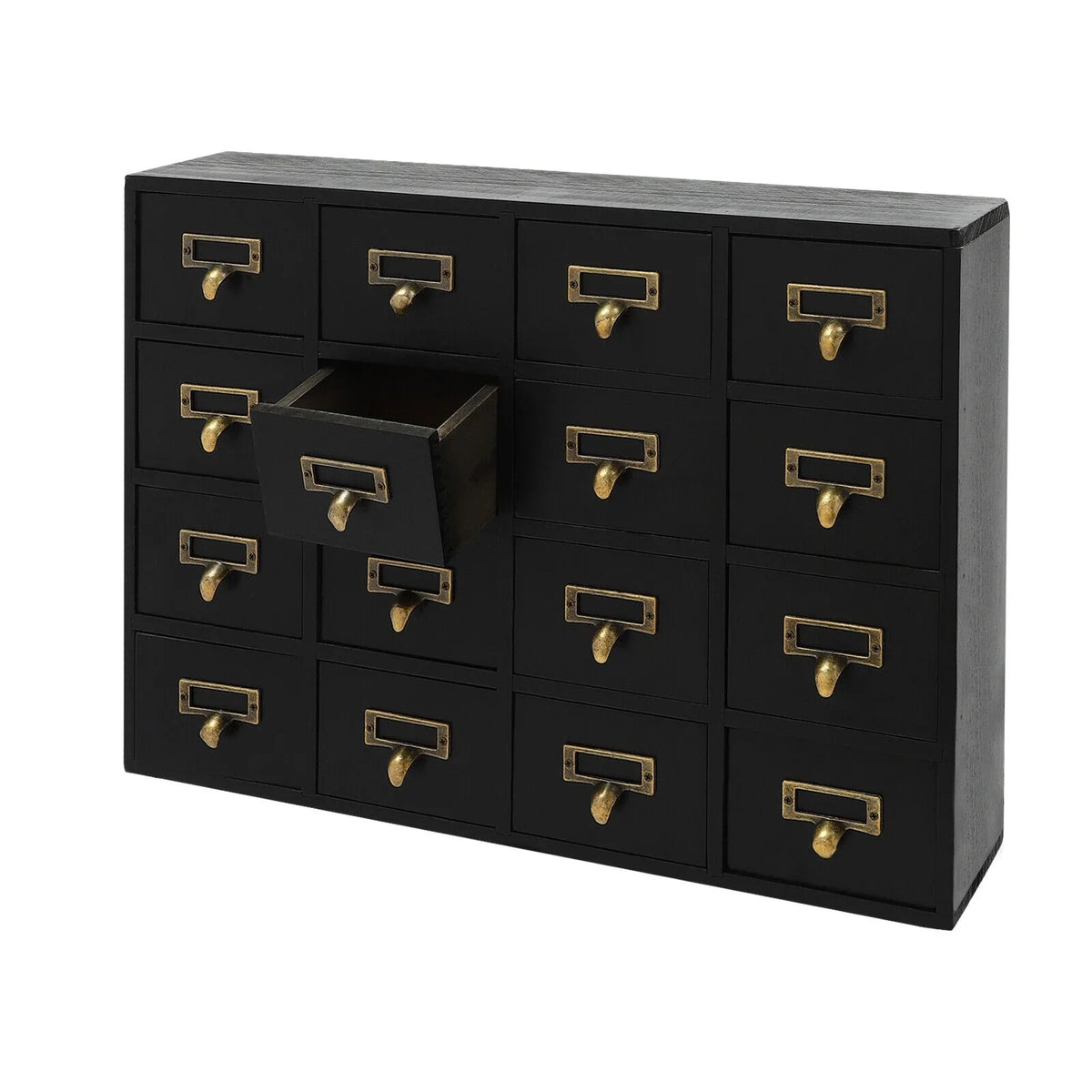16 Wooden Drawers Drawer Desk Box, Organizer Herb New Storage Apothecary Cabinet