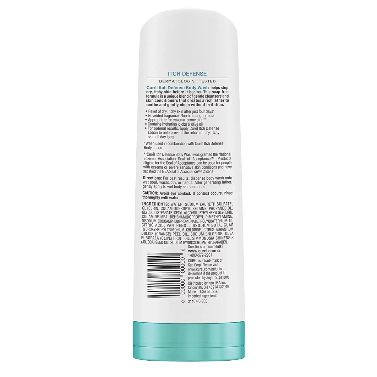 Itch Curel For Body Defense Dry 3 Pack Skin, Wash, 10 oz,