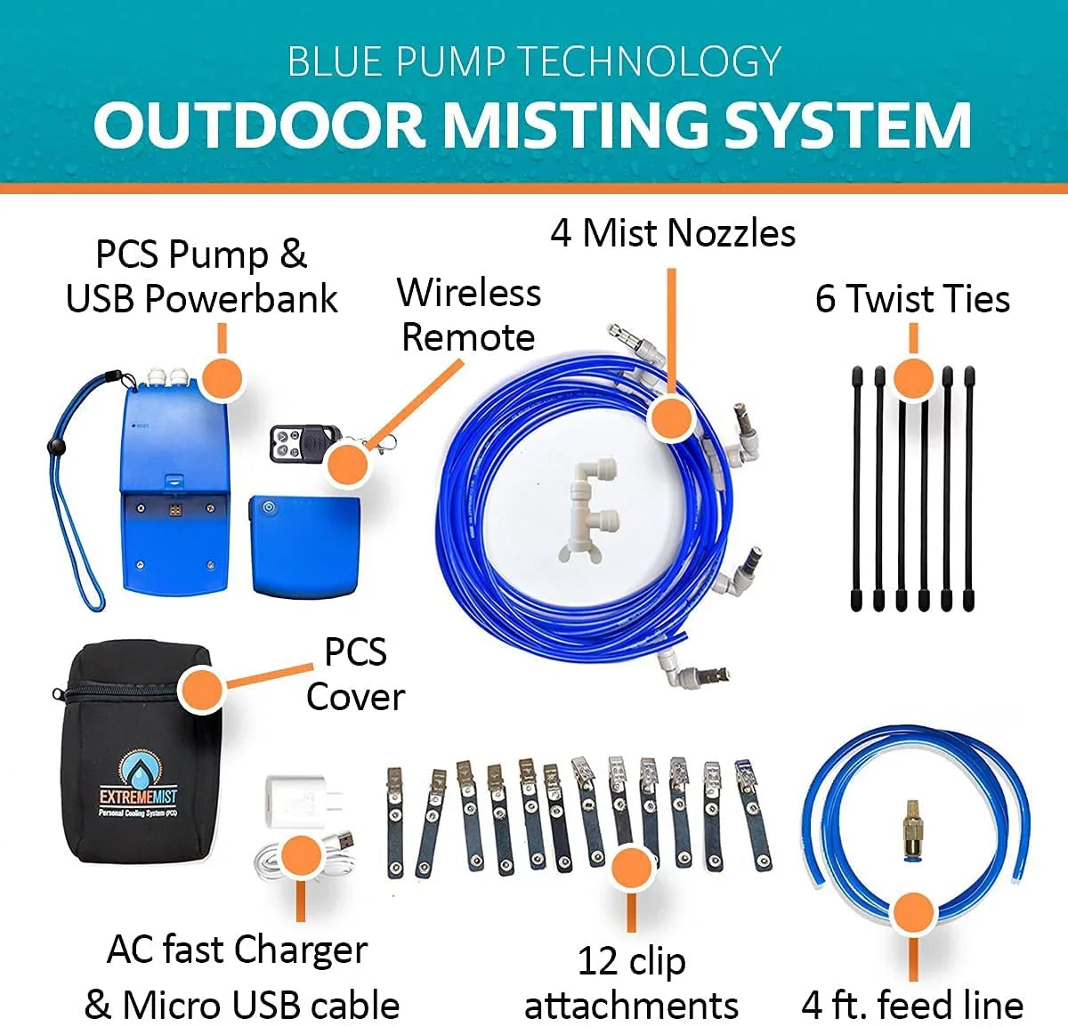 ft. Line Portable ExtremeMist Nozzles 4 16 – & Misting Mist System
