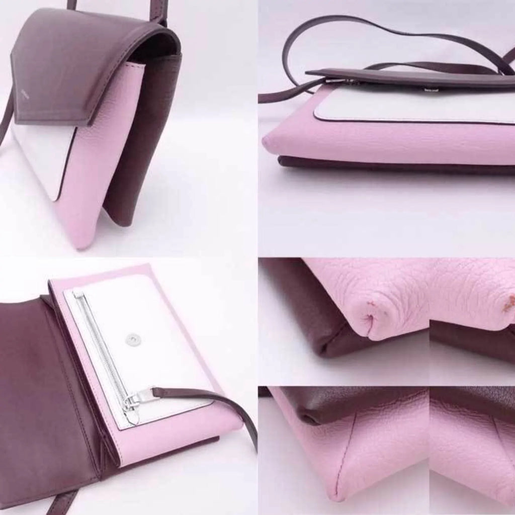 White (Good) GIVENCHY Givenchy Bordeaux x Duet Leather Women's Crossbody Shoulder Pre-Owned Pink Bag