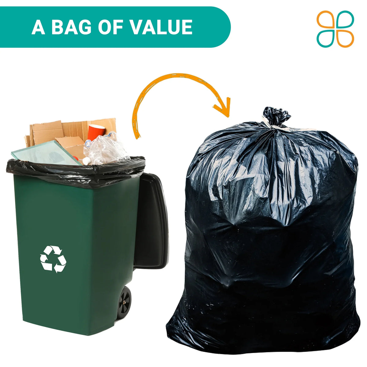/ PlasticMill MIL, Bags/Case, Liners. 42 33x48, Black, Trash Can Gallon, 1.5 Bags 100 Garbage