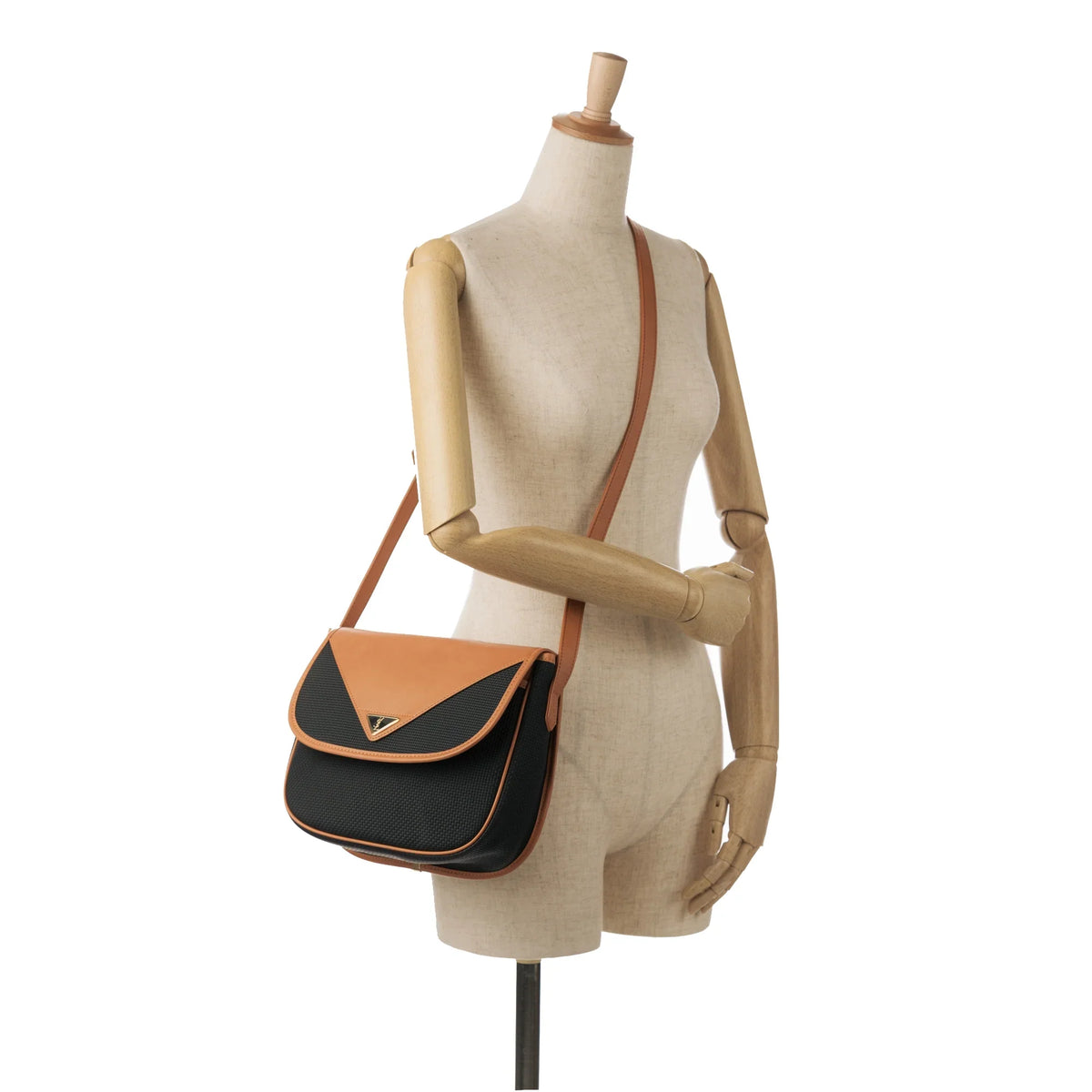Authenticated Unisex (Like Fabric Black Bag Canvas Crossbody YSL Coated Pre-Owned New)