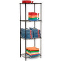 x Black Starter Wire 24"W 54"H x Epoxy, 4 Tier, Nexel Unit, 24"D Shelving
