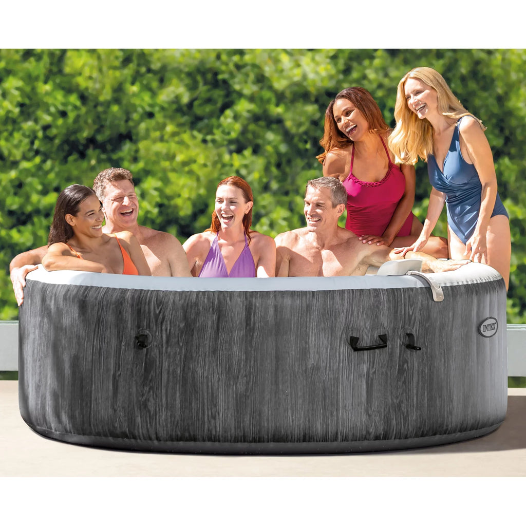 Hot Intex Accessory Tub Plus Benches Spa w/ Greywood PureSpa Inflatable Jet