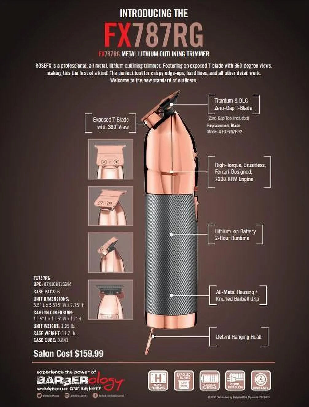 Rose Gold Skeleton Cordless Trimmer BaBylisSPro