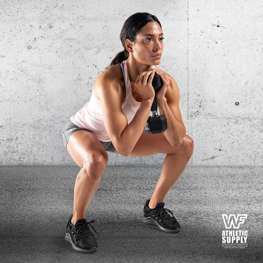 Rubber Toning, Full Workout & Dumbbells With Muscle Handle Hex Building Body Grip Strength For Rubber Encased Contoured