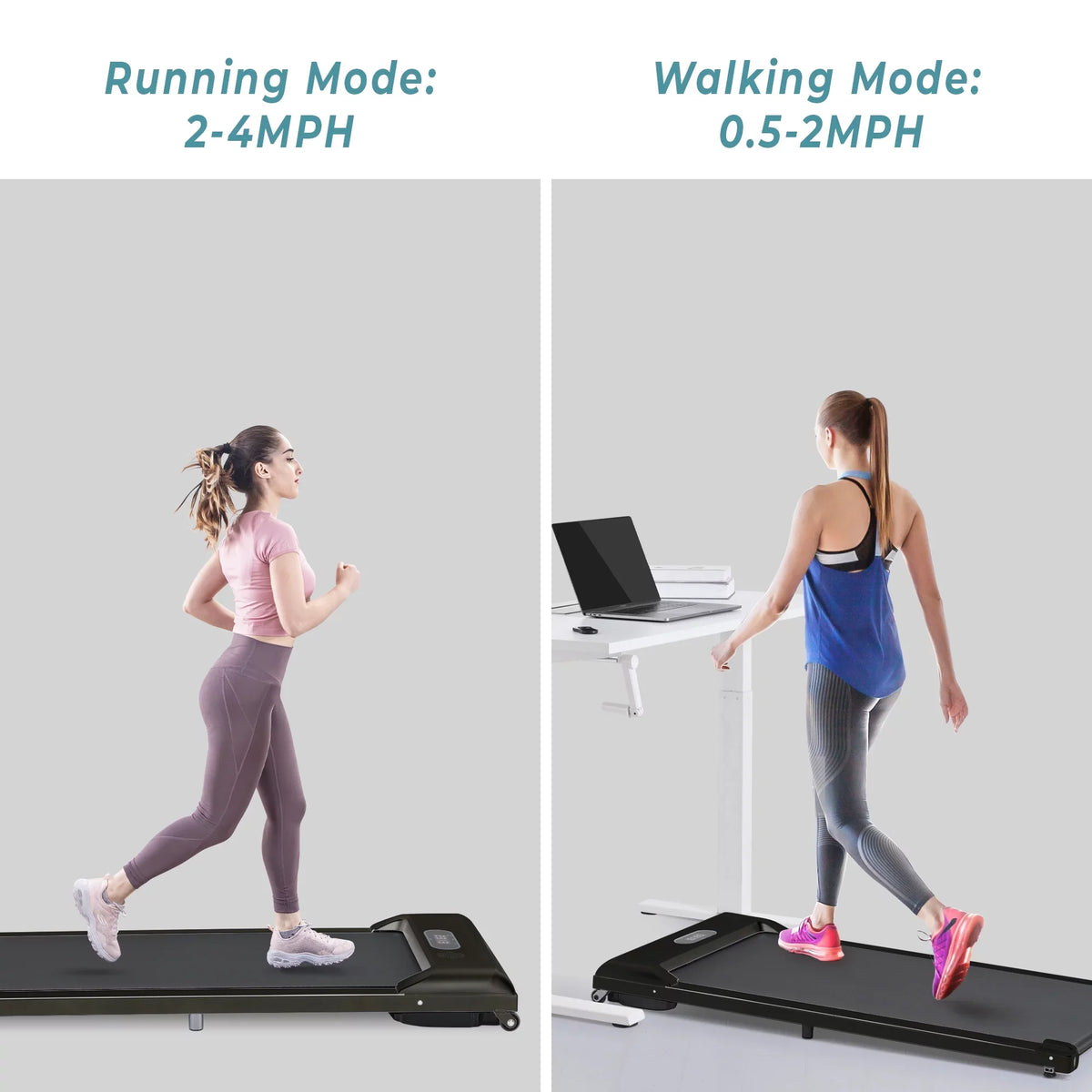 Treadmill, APP/speaker/Remote Use, 2.5HP BTMWAY Electric Gym Under Walking Portable Walking for Control/Display, Treadmill Home in Ultra-Quiet Pad 2 1 Treadmill Bluetooth Office with Pad Desk