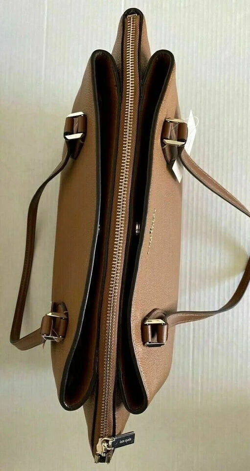 3-Compartment NWT Kate Large $399 WKRU6948 Brown Tote Leather Spade Monet