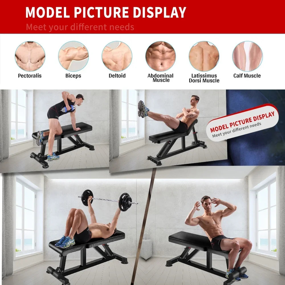 KINGKANG for Full Gym Bench, K Workout Bench Body 700LB for Weight Workout,Foldable Adjustable Exercise Dumbbells Bench Home