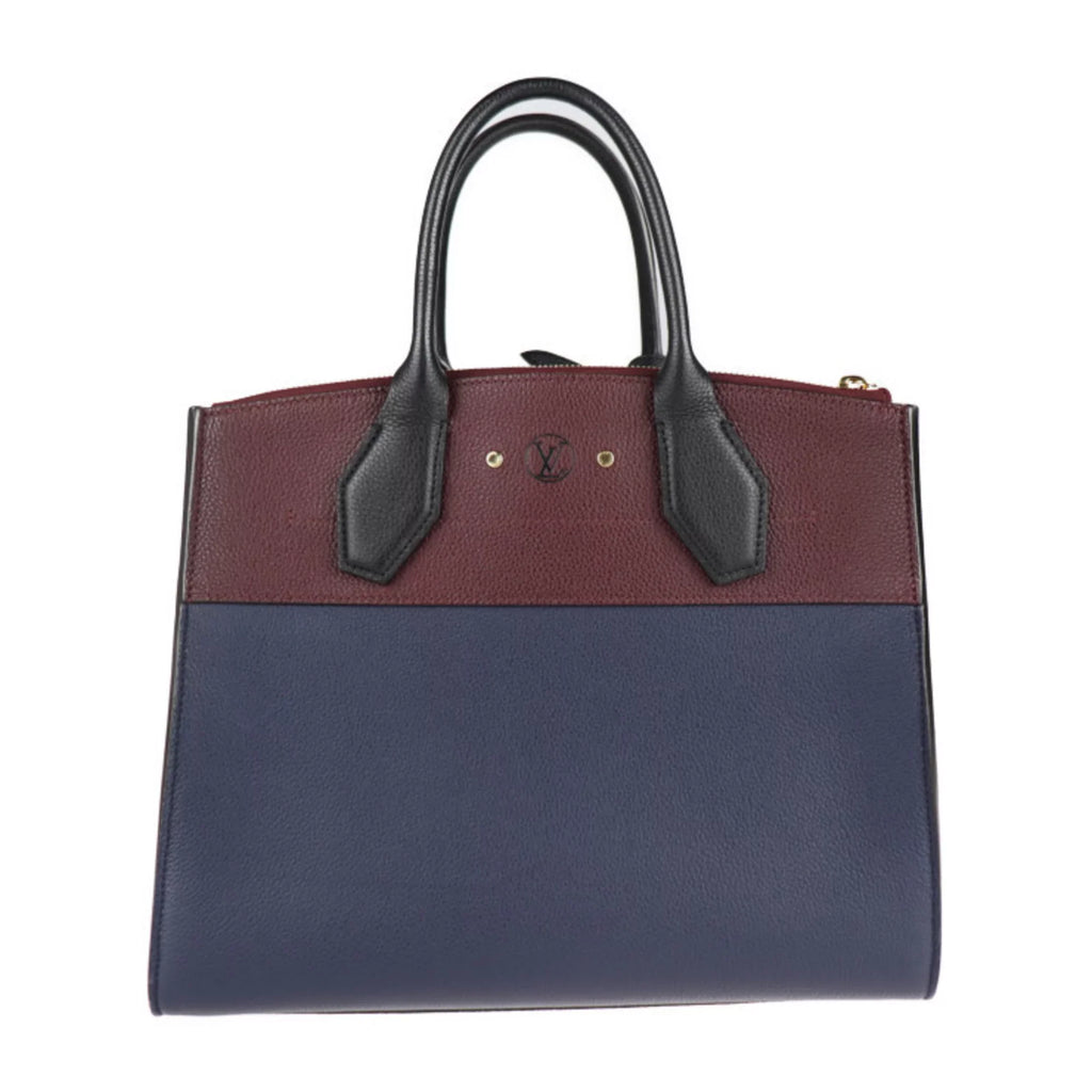 (Good) Noir Tote Steamer MM M54260 2WAY Bag Shoulder Marine Raisin Handbag Leather Pre-Owned City