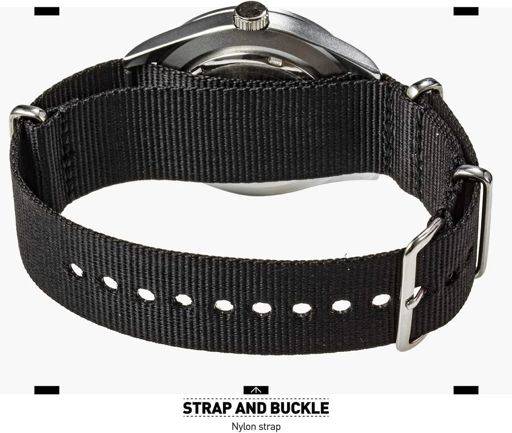 Sport Tactical Analog Military Mens Field exterior Casual Wristwatch, Watches Waterproof for Watch, Work Day 12/24 Men Army Nylon Date Hr Band Wrist Black