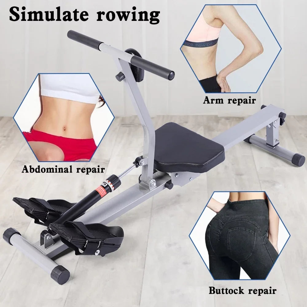 Exercise Cardio Mute Machine Home Rowing Folding Rower for Bar Workouts Single