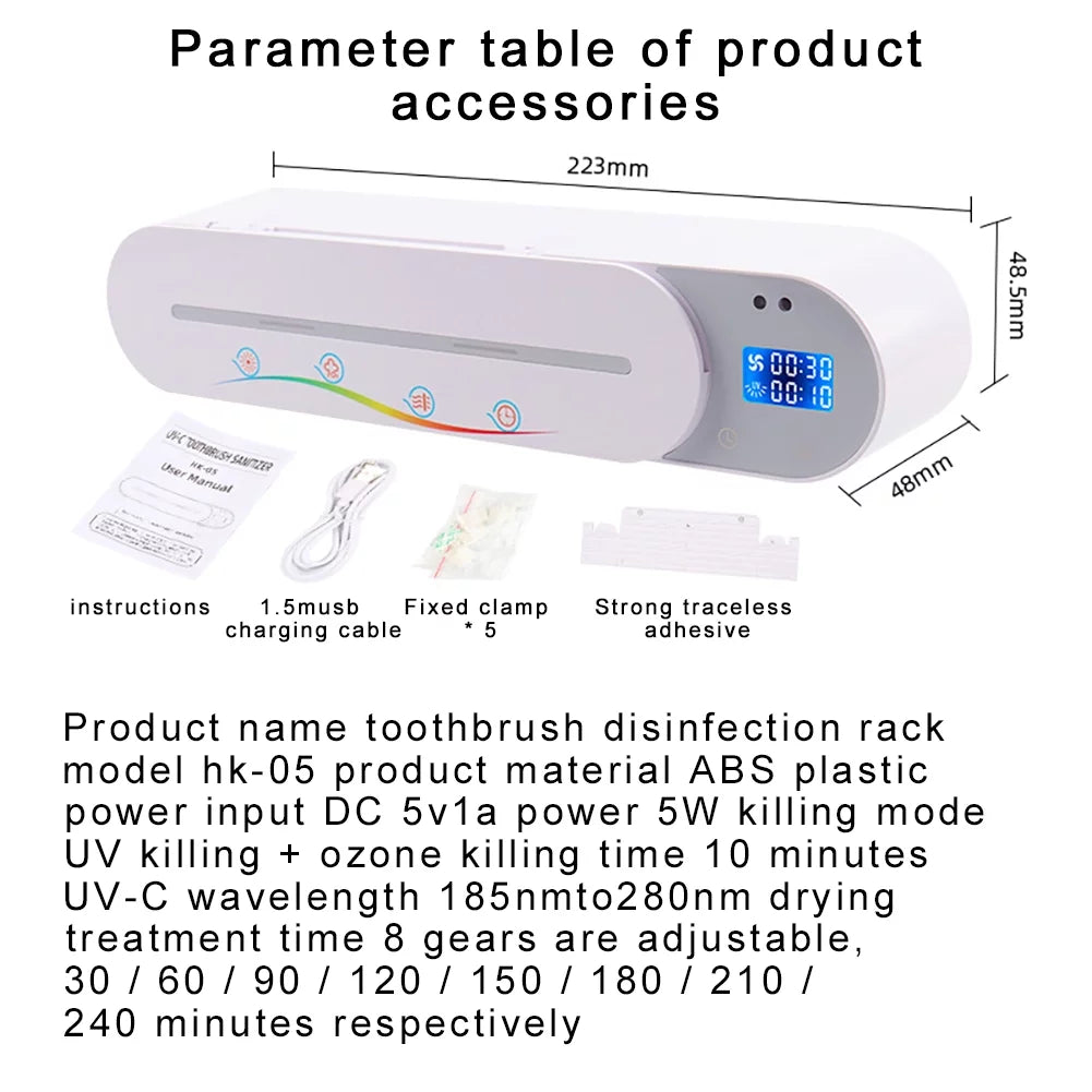 Gesture UV Rack Air-Drying Ozone, Smart Sterilizer Toothbrush Induction, for with Hygienic & Dental Care