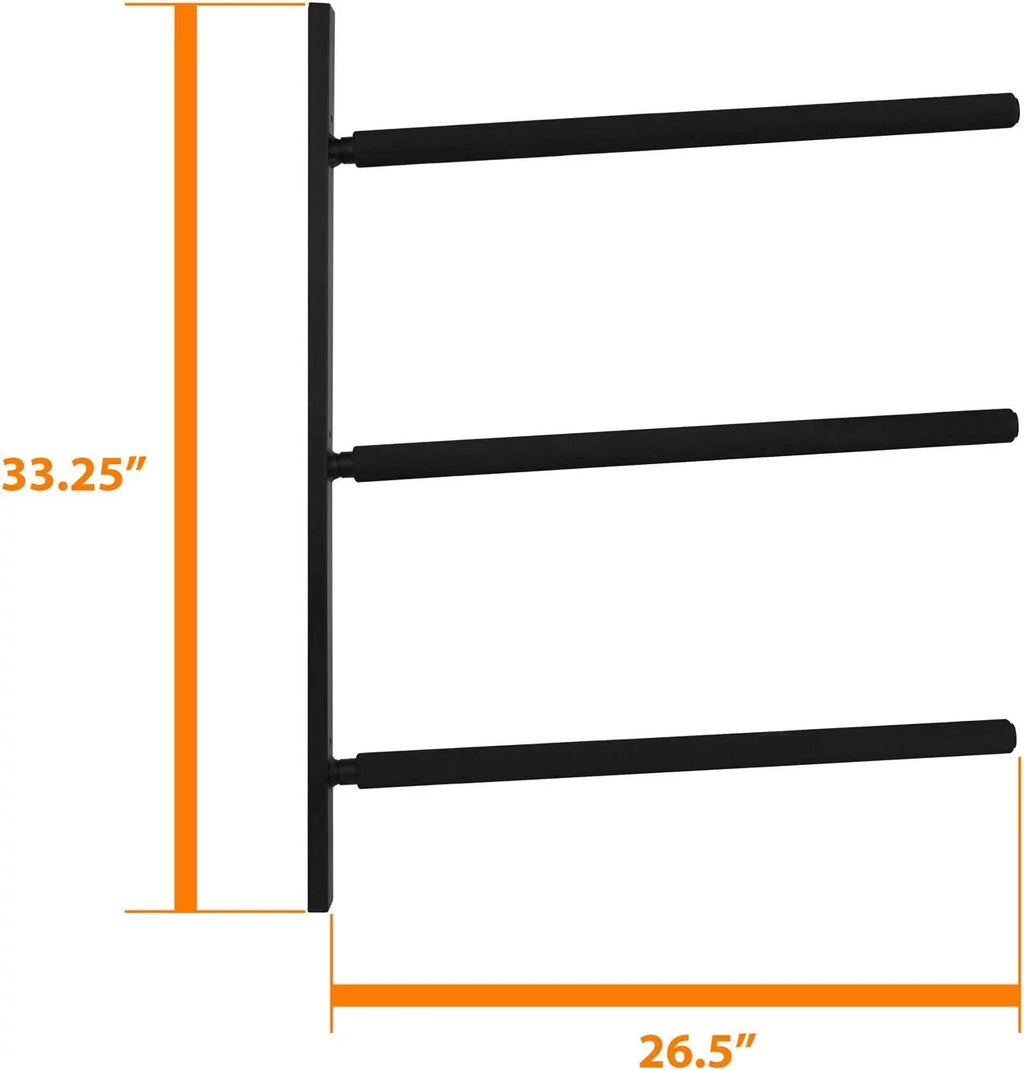 Longboards, x Display Racks, Surfboards, & Snowboards, Yes4All with Up to Mount Paddle Foam, Heavy Duty 5.51" x Board Steel 3 Padded Hanger Store Wall Black, 3.54" 34.25" Surfboard