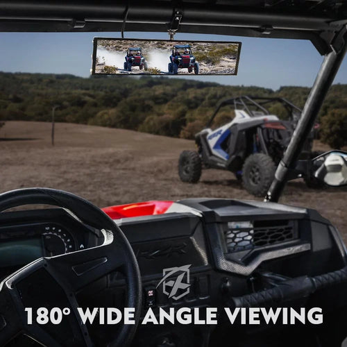 & Rollbars for LED UTV Integrated 1.75"-2" Rear View 13" Mirror Lights Xprite Curved Switch w/