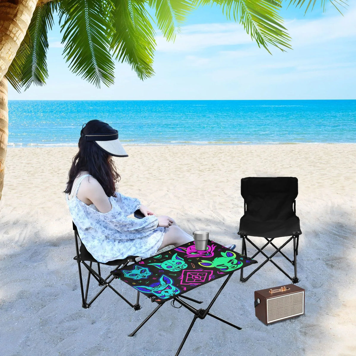 Table Travel Beach Table exterior Table Fishing Lions Camping Magic Devils Picnic with for Compact Portable BBQ Bag Storage Folding