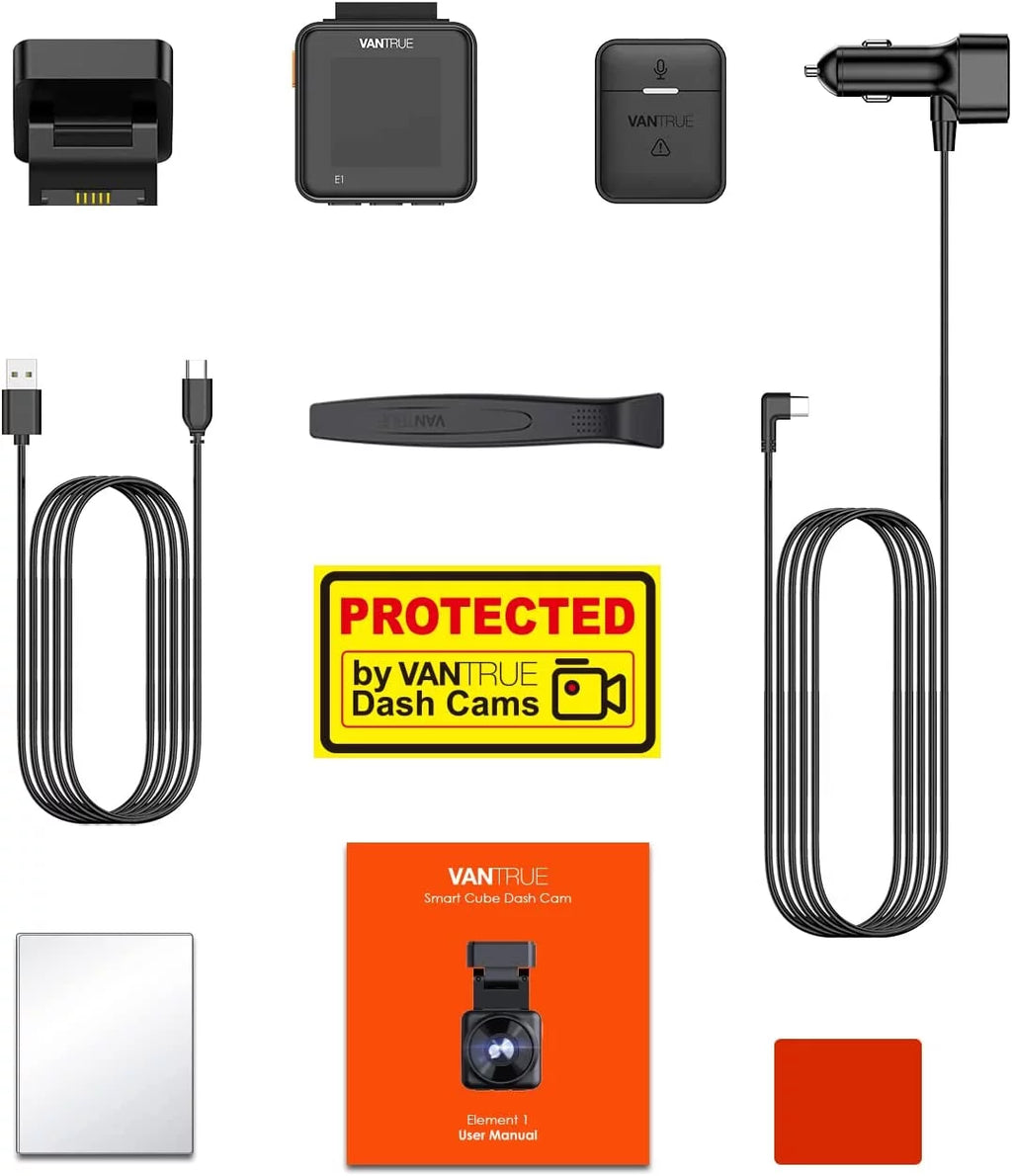 Vision, Camera, Mode, Front APP, Voice Parking GPS Detection, Control Vantrue E1 24 Max Mini Night Car Motion Support Controller, Dash Speed, WiFi 2.5K with Buffered Dash 512GB Hours Wireless and Cam