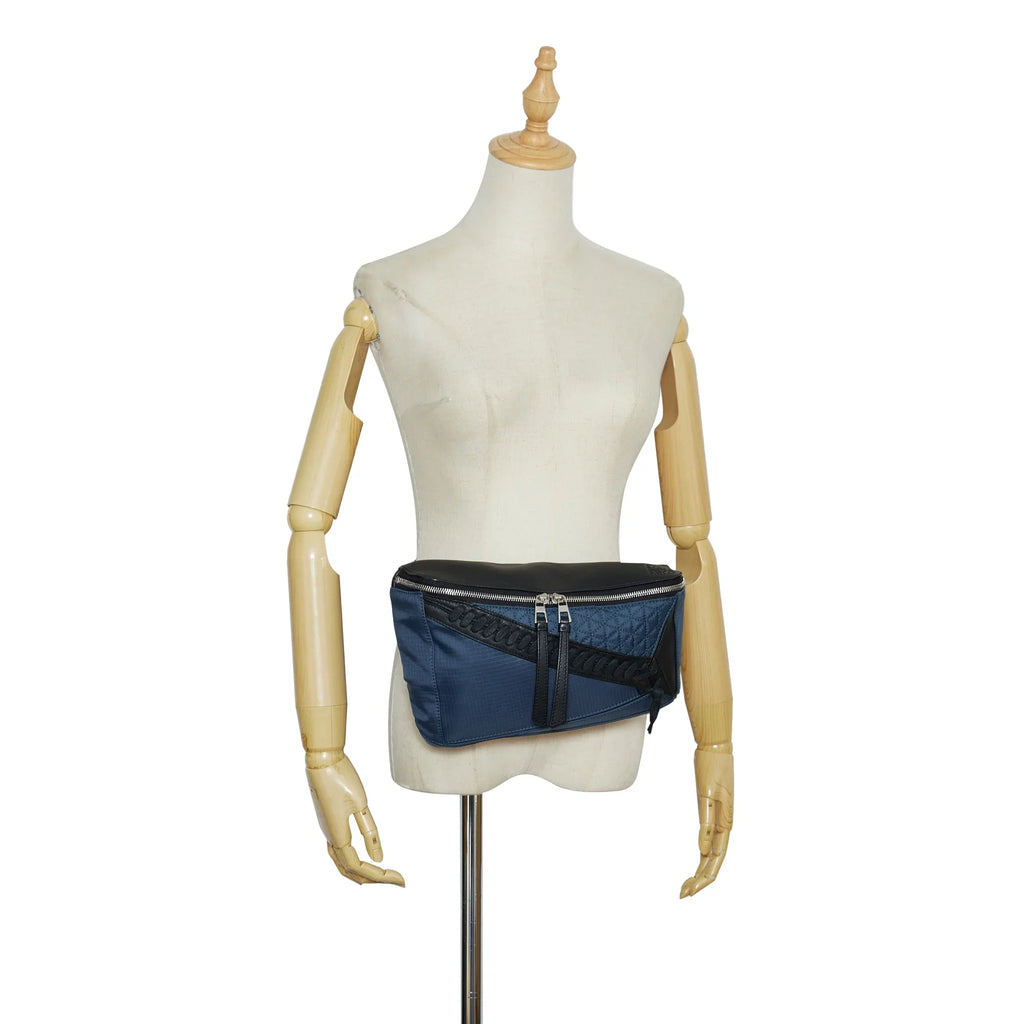 Belt Bag Fabric Blue (Good) Nylon Puzzle LOEWE Authenticated Pre-Owned Unisex