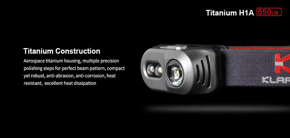Included H1A -550 V6 Headlamp -CREE Lumens XP-L Klarus -Battery LED Rechargeable
