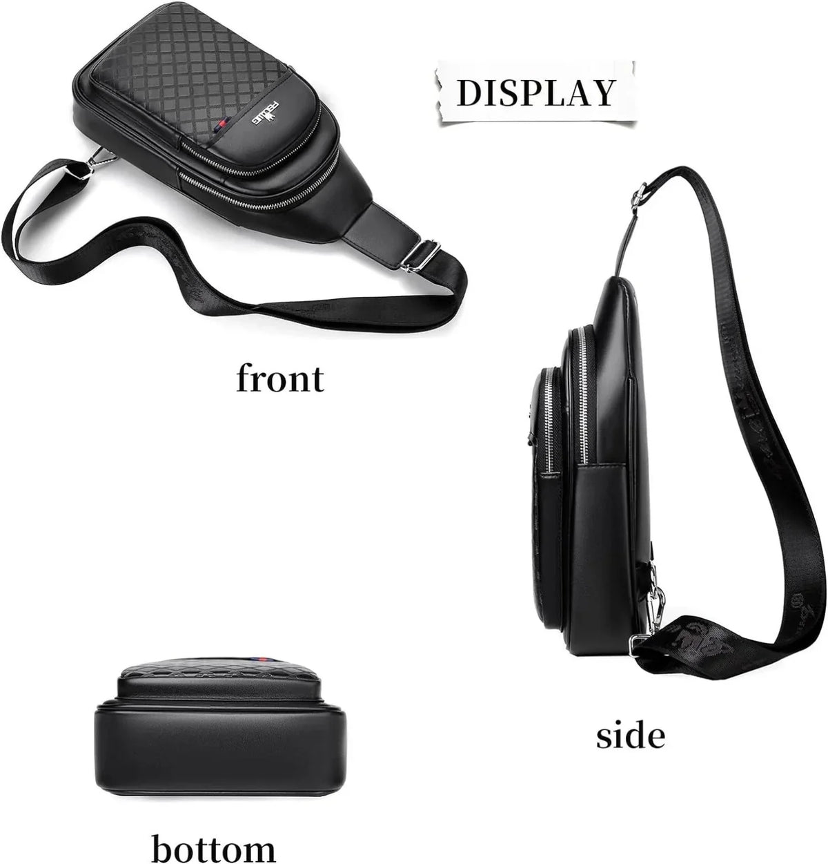 Men's Bag Fashion 12 Co. Crossbody FR Leather Chest Luxury