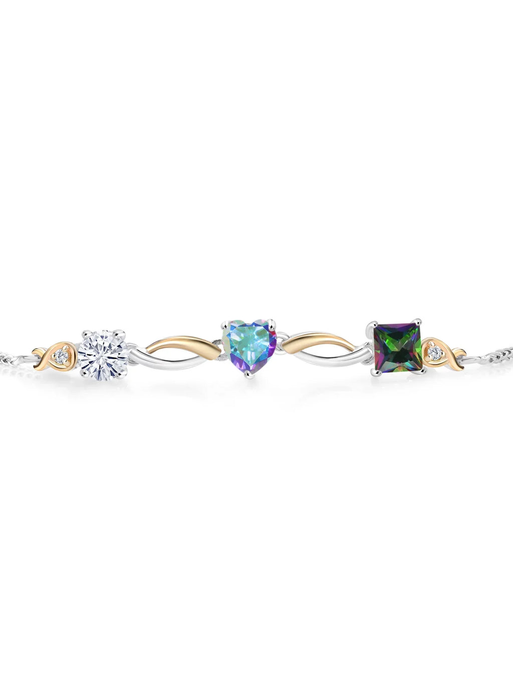 Yellow Diamond Bracelet Green (2.30 Mist Keren Silver To cttw, Grown Topaz Tennis and Mystic for Gold 9 Women inch) Mercury Up Lab 10K Mystic Adjustable and 925 By Topaz Hanan Moissanite