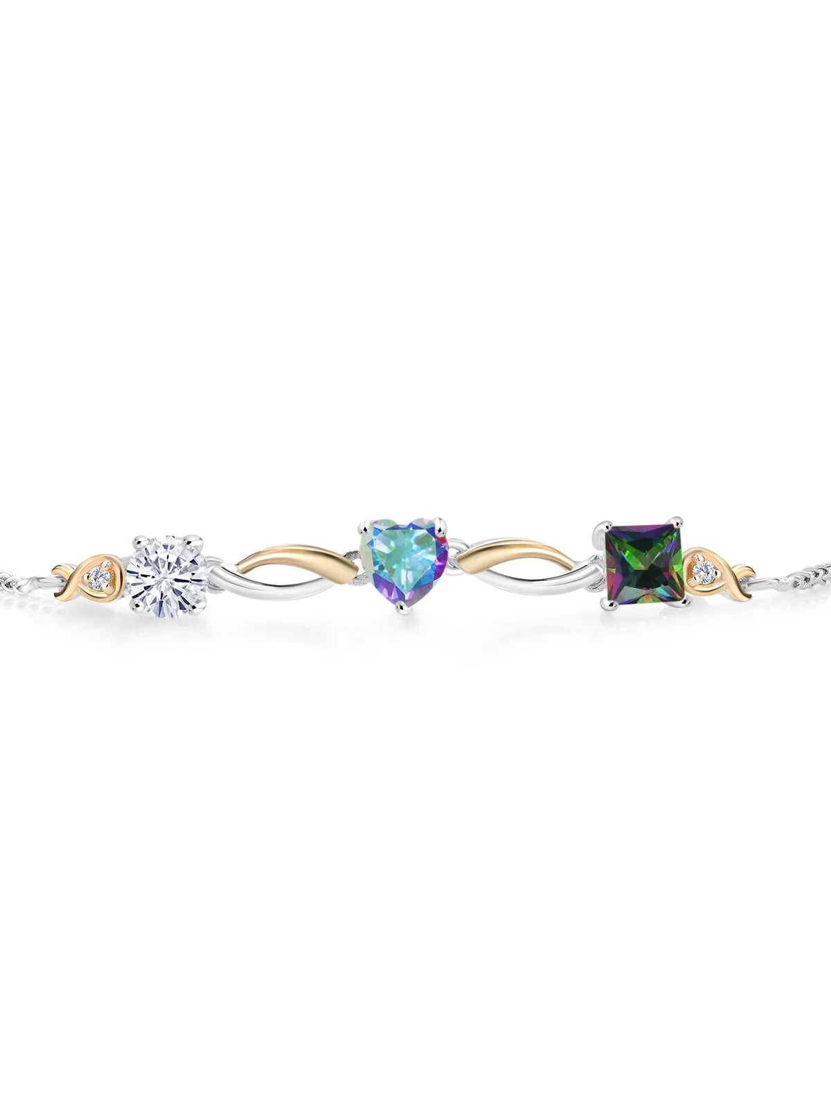 Yellow Diamond Bracelet Green (2.30 Mist Keren Silver To cttw, Grown Topaz Tennis and Mystic for Gold 9 Women inch) Mercury Up Lab 10K Mystic Adjustable and 925 By Topaz Hanan Moissanite
