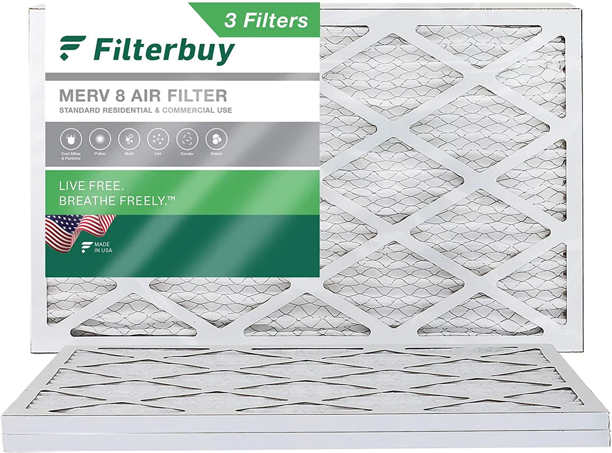 Pleated MERV Furnace Filters AC 18x30x1 Filterbuy (3-Pack) 8 Air HVAC