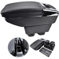 YIYIBYUS Tiida Rotatable Car for Versa Container Central Center Case Storage Black Box 2007-2011 Leather Armrest Console Nissan