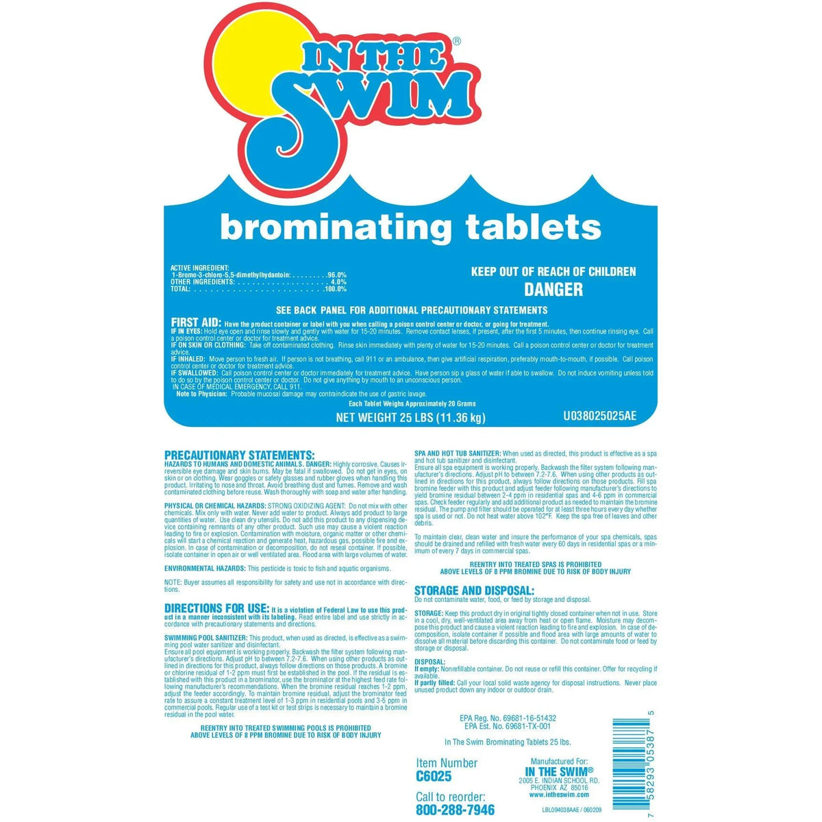U038008032AE 8 Sanitizer Swim Bromine In 61% or Spas, 1 Bromine Tubs, Chlorine - Pre-Stabilized, The Available Odor, Alternative Tablet Swimming Inch - Hot Pounds Pools for - Low