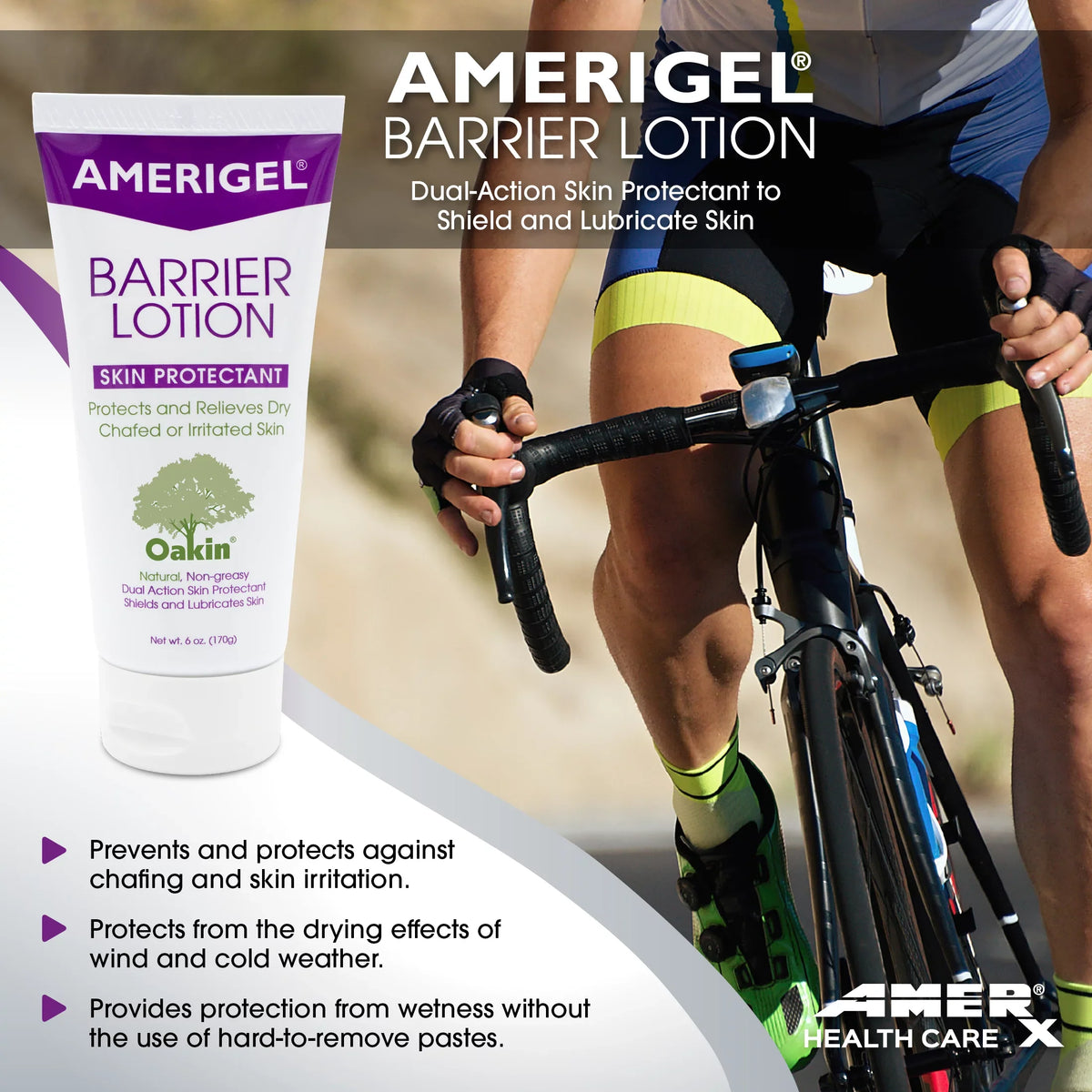 Lotion oz. (6 Skin Skin Chaffed Invisible Types | Barrier Tube) Protectant AMERIGEL | All Skin -